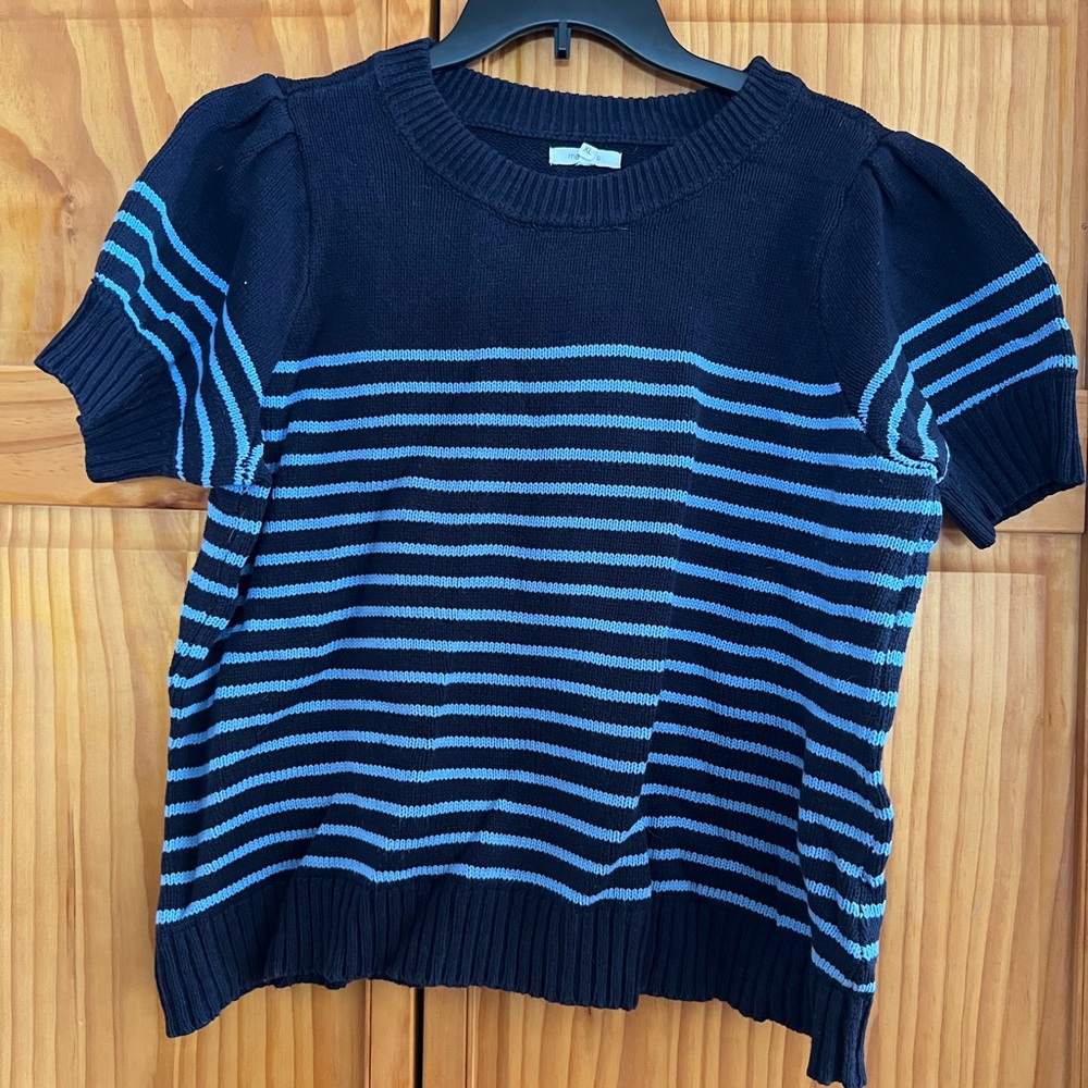 Maurices Women’s Navy and Light Blue Striped Sweater